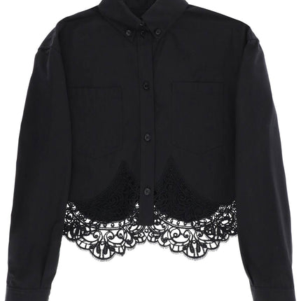 Burberry cropped shirt with macrame lace insert