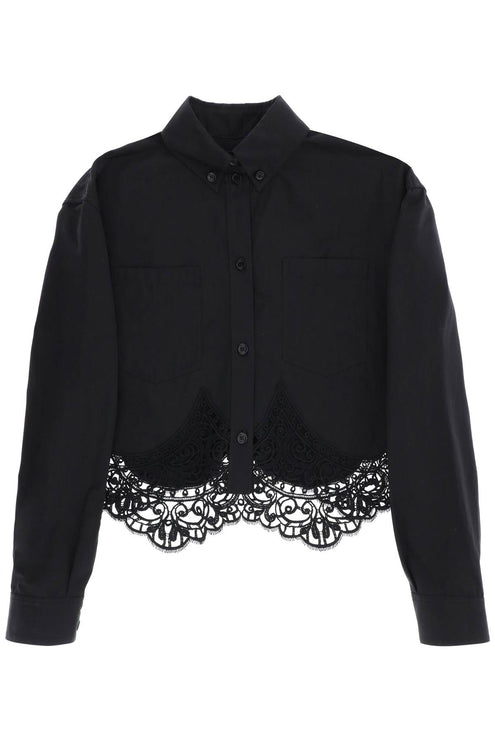 Burberry cropped shirt with macrame lace insert