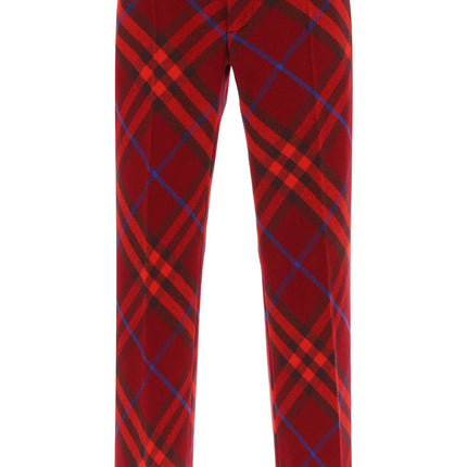 burberry check wool pants