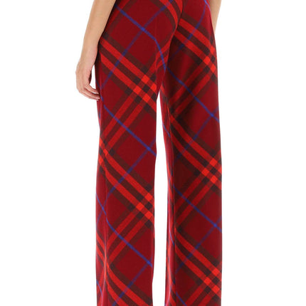 burberry check wool pants