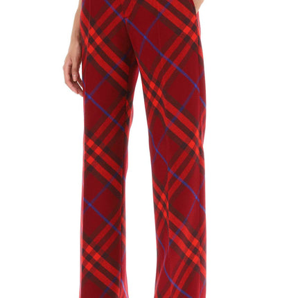 burberry check wool pants