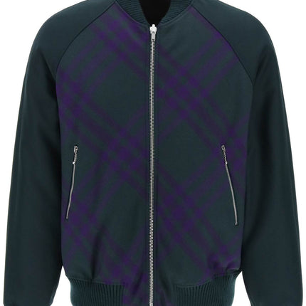 Burberry check reversible bomber jacket