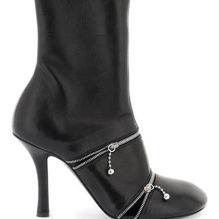 Burberry leather peep ankle boots