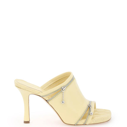 Burberry glossy leather peep mules