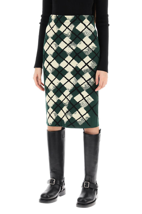 Burberry "knitted diamond pattern midi skirt