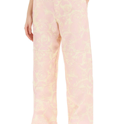 Burberry "rose print canvas workwear pants"