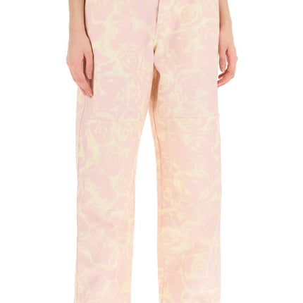 Burberry "rose print canvas workwear pants"