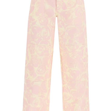 Burberry "rose print canvas workwear pants"