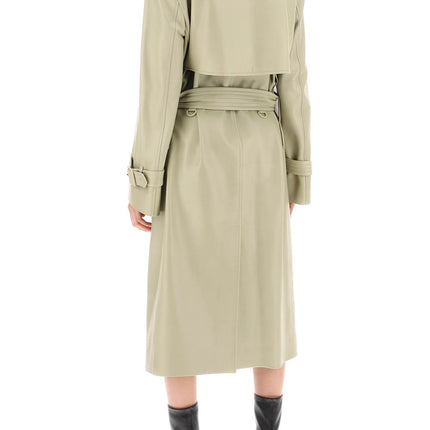 Burberry long leather trench coat