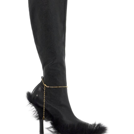 Burberry slinky leather high legging boots