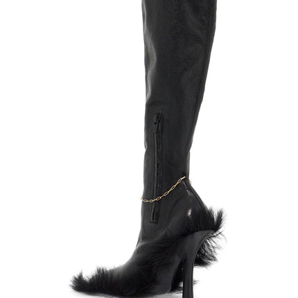 Burberry slinky leather high legging boots