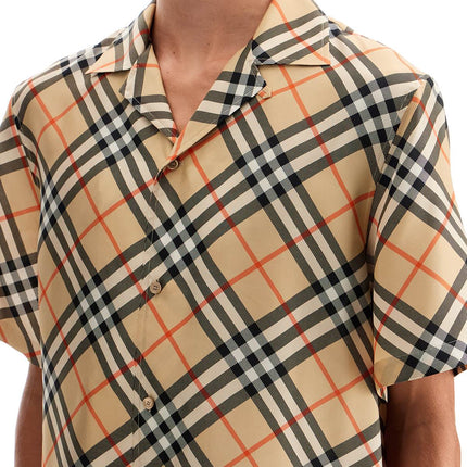 Burberry ered silk short-sleeved shirt