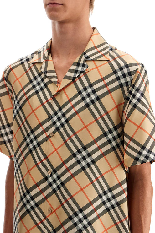 Burberry check silk short sleeve shirt