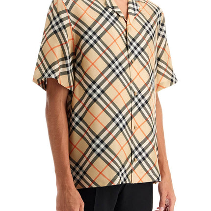 Burberry ered silk short-sleeved shirt