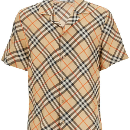 Burberry ered silk short-sleeved shirt