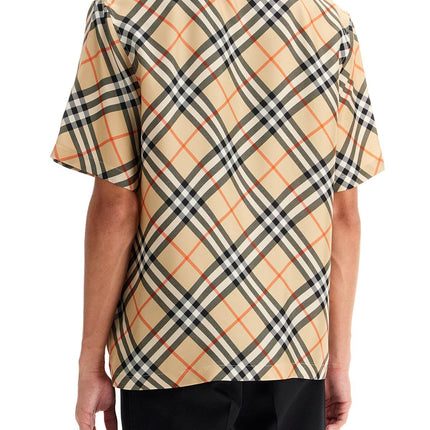 Burberry ered silk short-sleeved shirt