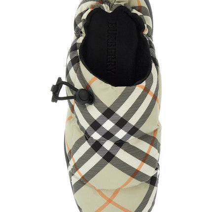 Burberry nylon check mules pillow for