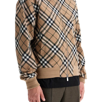 Burberry ered harrington jacket in wool blend