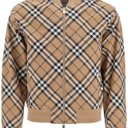 Burberry ered harrington jacket in wool blend