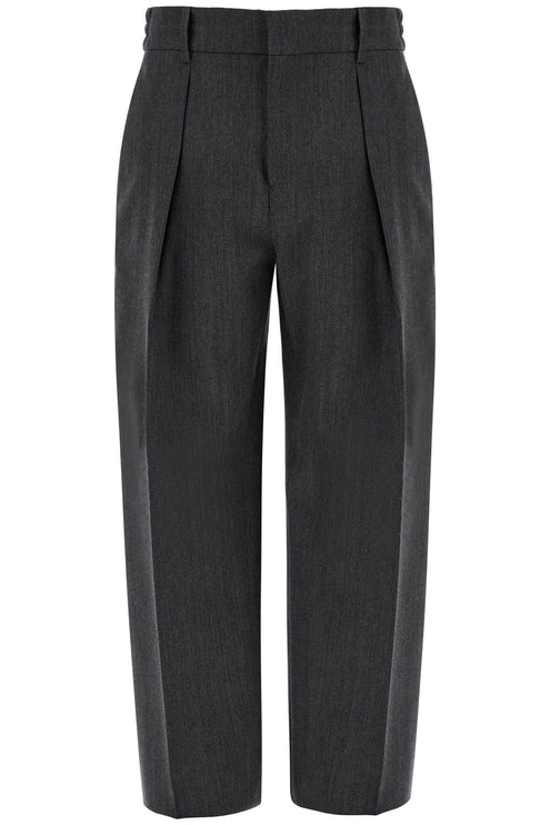 Burberry wide woolen checked trousers