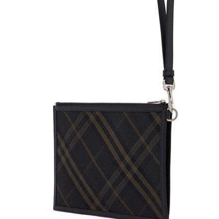 Burberry ered\n\ncheckered coated canvas pouch bag