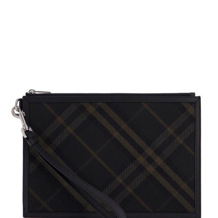 Burberry ered\n\ncheckered coated canvas pouch bag