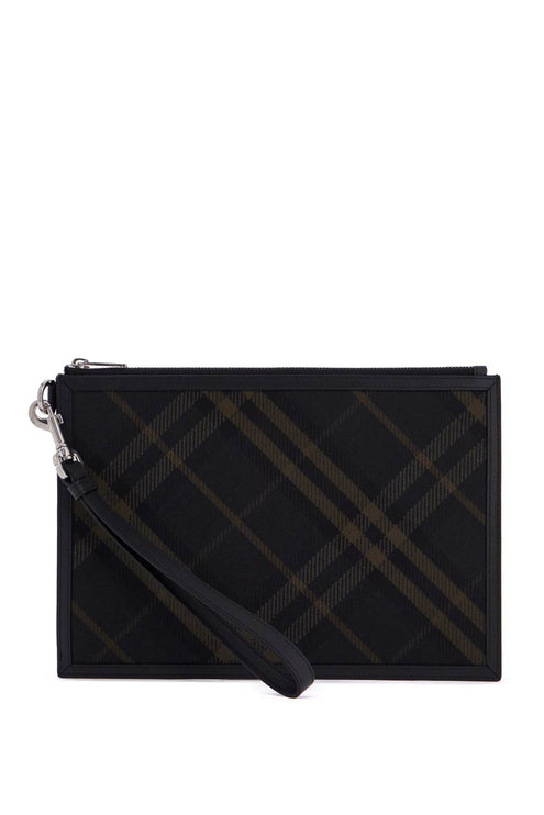 Burberry ered\n\ncheckered coated canvas pouch bag