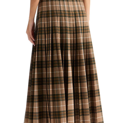 Burberry ered wool blend maxi kilt skirt