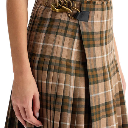 Burberry ered wool blend maxi kilt skirt