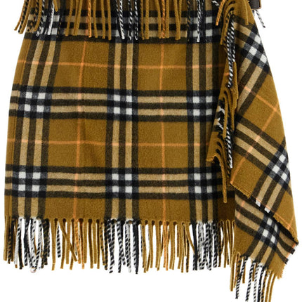 Burberry ered wool and cashmere scarf-style mini skirt