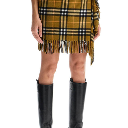 Burberry ered wool and cashmere scarf-style mini skirt