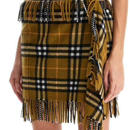 Burberry ered wool and cashmere scarf-style mini skirt