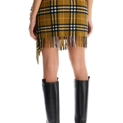 Burberry ered wool and cashmere scarf-style mini skirt