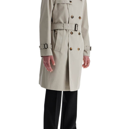 Burberry light beige polyester and cotton trench coat with adjustable belt