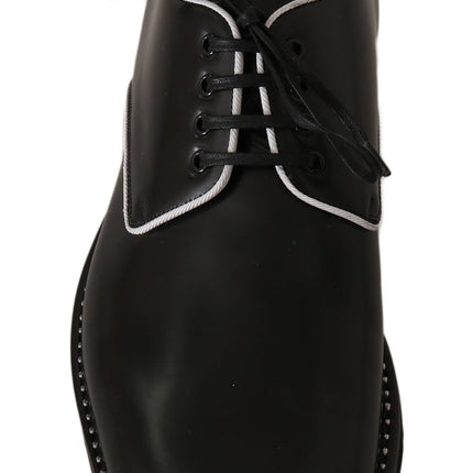 Elegant Black Leather Derby Dress Shoes