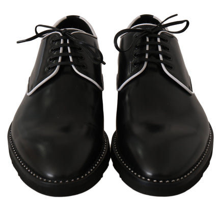 Elegant Black Leather Derby Dress Shoes