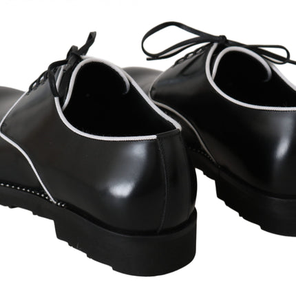 Elegant Black Leather Derby Dress Shoes