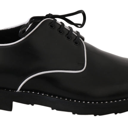 Elegant Black Leather Derby Dress Shoes