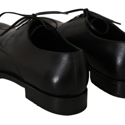 Elegant Black Leather Derby Dress Shoes