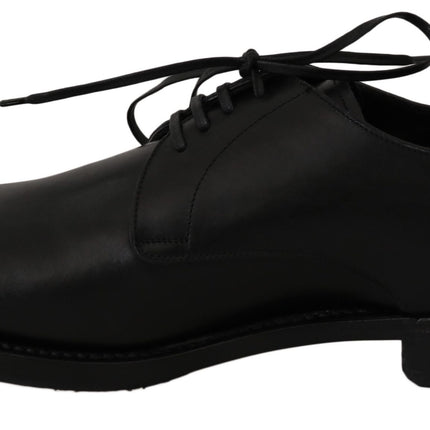 Elegant Black Leather Derby Dress Shoes