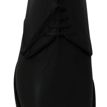 Elegant Black Leather Derby Dress Shoes