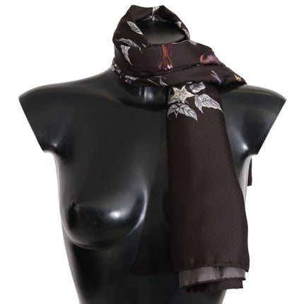 Elegant Silk Scarf Wrap in Luxe Brown