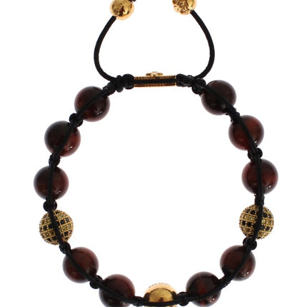 Radiant Red Tiger Eye & CZ Gold Bracelet