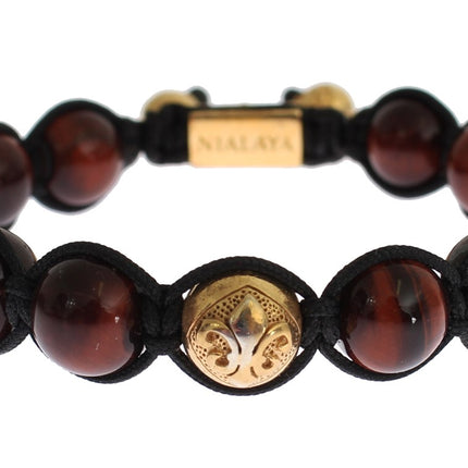 Radiant Red Tiger Eye & CZ Gold Bracelet