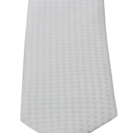 Elegante corbata de seda blanca estampada