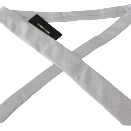 Elegante corbata de seda blanca estampada