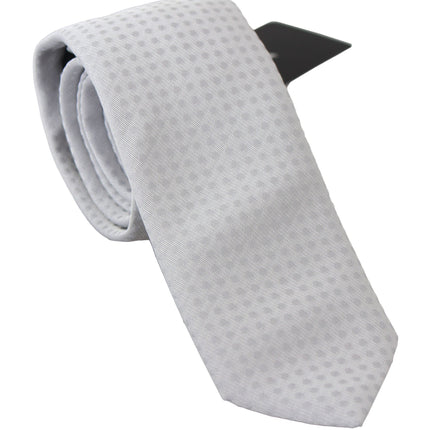 Elegante corbata de seda blanca estampada