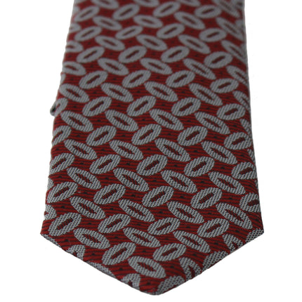 Elegante corbata de seda roja estampada