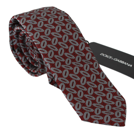 Elegante corbata de seda roja estampada