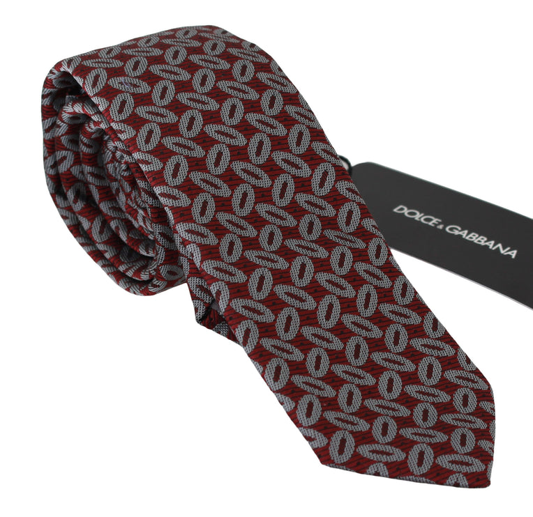 Elegante corbata de seda roja estampada